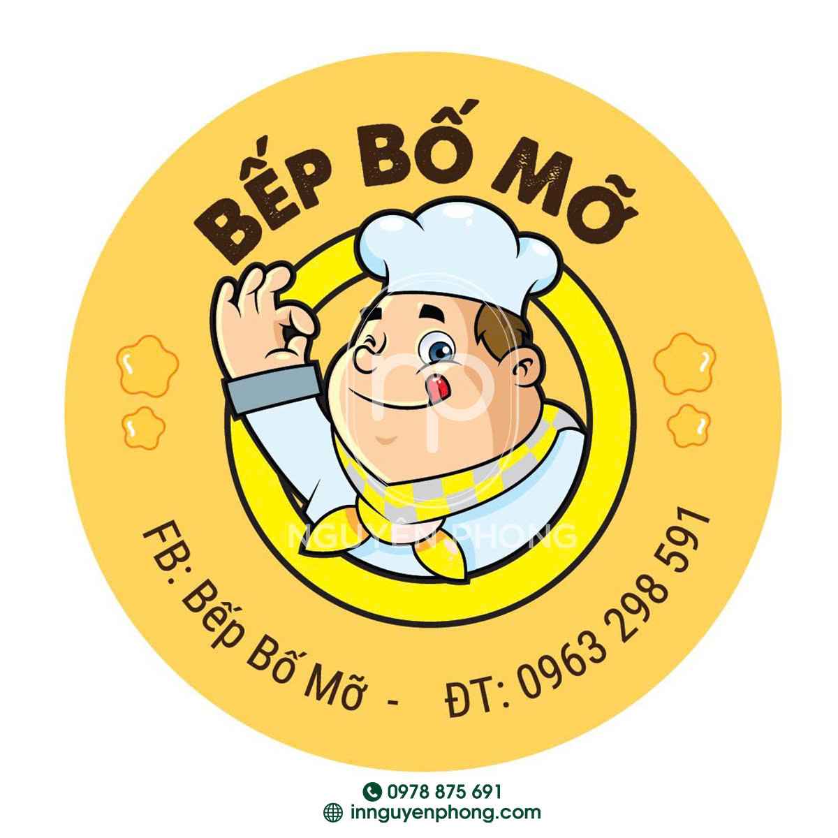 in logo đồ ăn vặt theo số lượng khách đặt